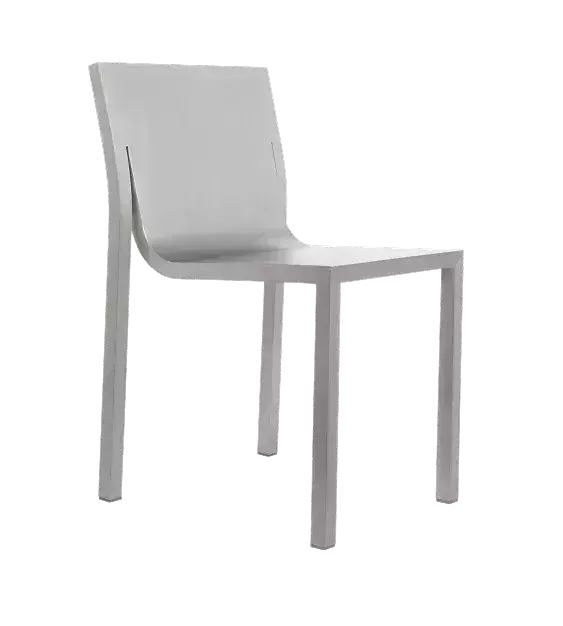 Single modern chair on white background